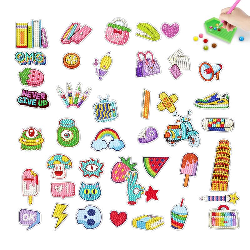 Amazon.co.jp: MEGZIHXNキッズダイヤモンドシールセット、44枚入