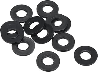 PATIKIL M8 Nylon Flat Washer, 12 Pack 8mm ID 19mm OD 2mm Thick Sealing Spacer Gasket Ring for Faucet Pipe Water Hose Fastener Bolt, Black