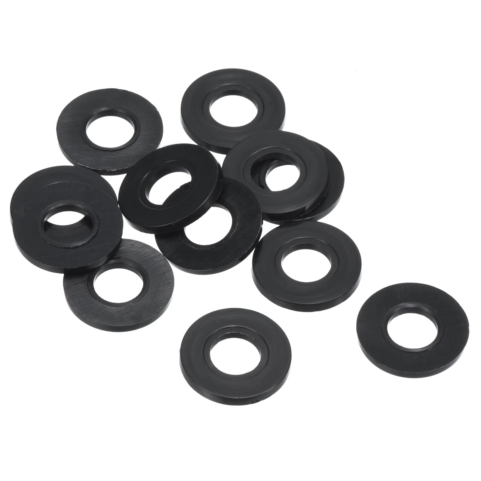 PATIKIL M8 Nylon Flat Washer, 8 Pack 8mm ID 19mm OD 2mm Thick Sealing Spacer Gasket Ring for Faucet Pipe Water Hose Fastener Bolt Black