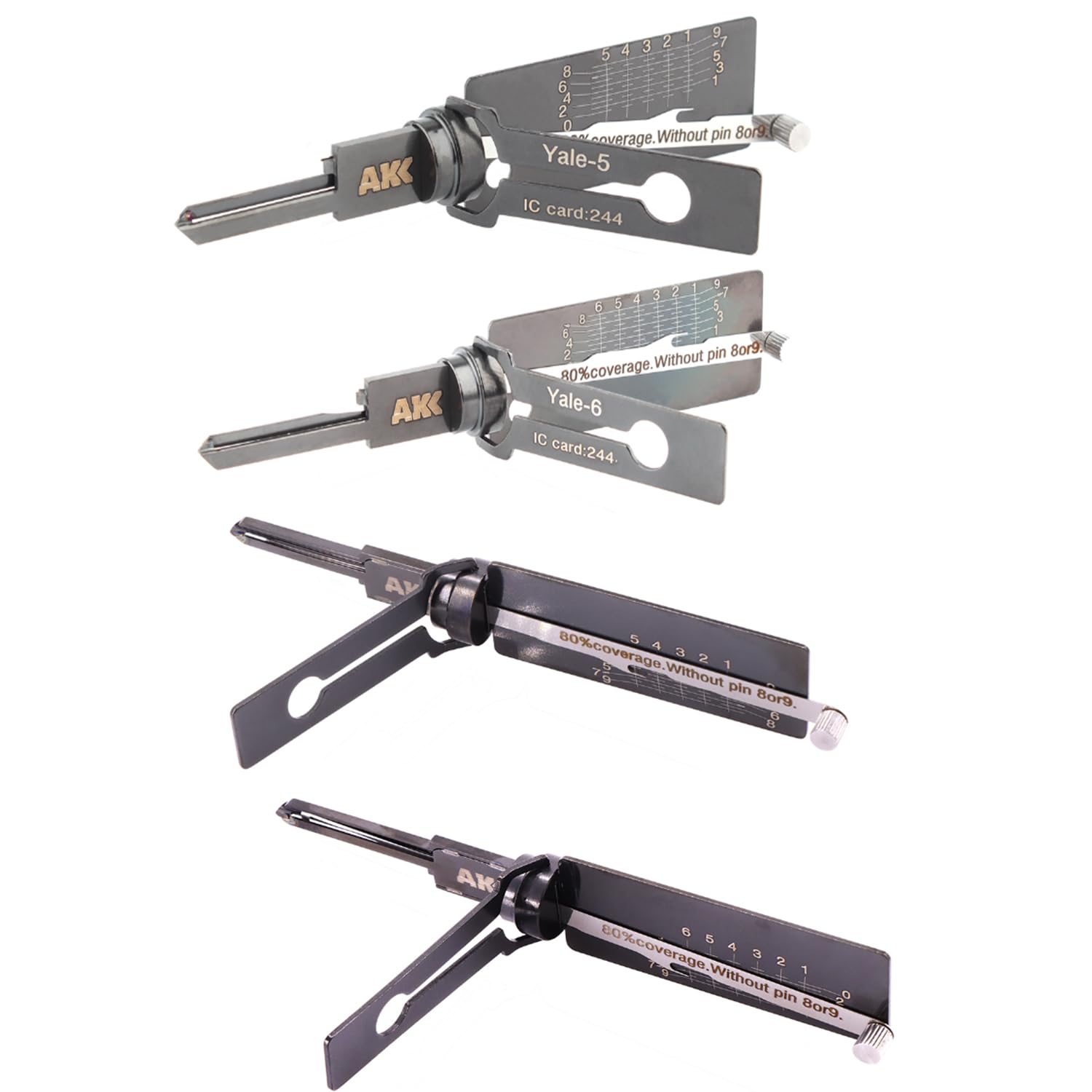 4-Piece YALE5 Yale-6 YALE-5-B YALE-6-B Lock Pick Locksmith Tool for Yale Locks, 2 in 1 Lock Picking and Decoder Tool