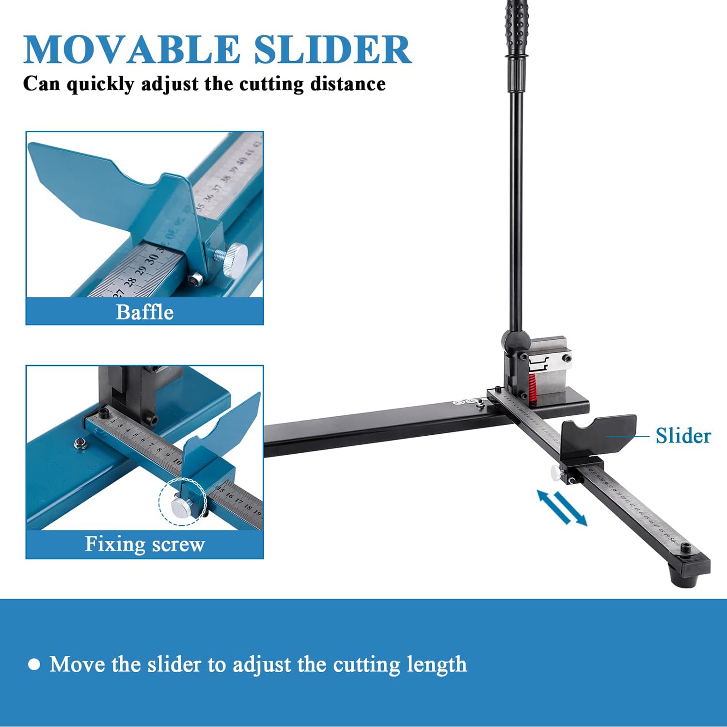 Taglierina DIN a doppia scanalatura con righello da 50 cm per guida scanalata in acciaio/alluminio - Macchina da taglio per canali, larghezza 35 mm, altezza 7,5 mm