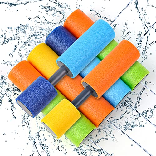 DERAYEE 6 Stück Wasserspritzpistolen,Wasserpistole Schaumstoff Bunte Spritzpistole für Kinder und Erwachsene
