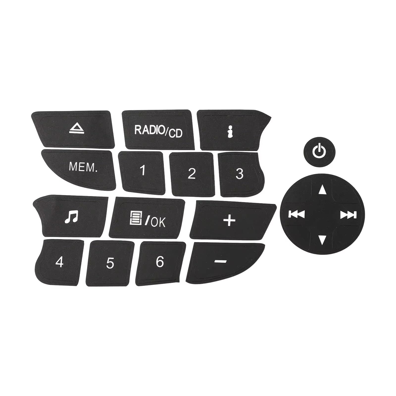 Modification Interior Compatible with Clio for Megane 2009 2010 2011 Radio Practical Button Sticker Button Sticker Audio Button Decal Accessories