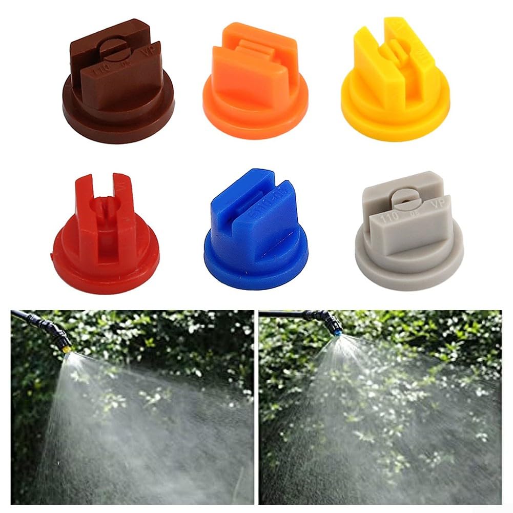 Buses de pulvérisation, jet haute pression avec 6 buses de ventilateur 110°, ouverture de 0,1 à 0,4 mm, buse de pulvérisation assortiment pour pulvérisation de jardin pièce de rechange