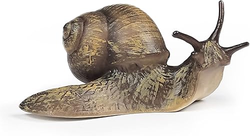 Figura de caracol de juguete, mini figuras de animales para jardín de hadas, setas, decoración de micro paisaje (color oscuro)