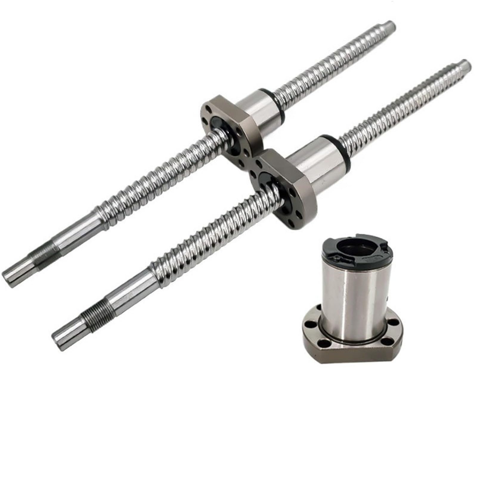 Zestaw śrub kulowych, SFU1620 16x20 C7 Walcowana śruba kulowa BK12 BF12 z nakrętką do drukarki 3D 300-1000mm(500mm 19.69" long)