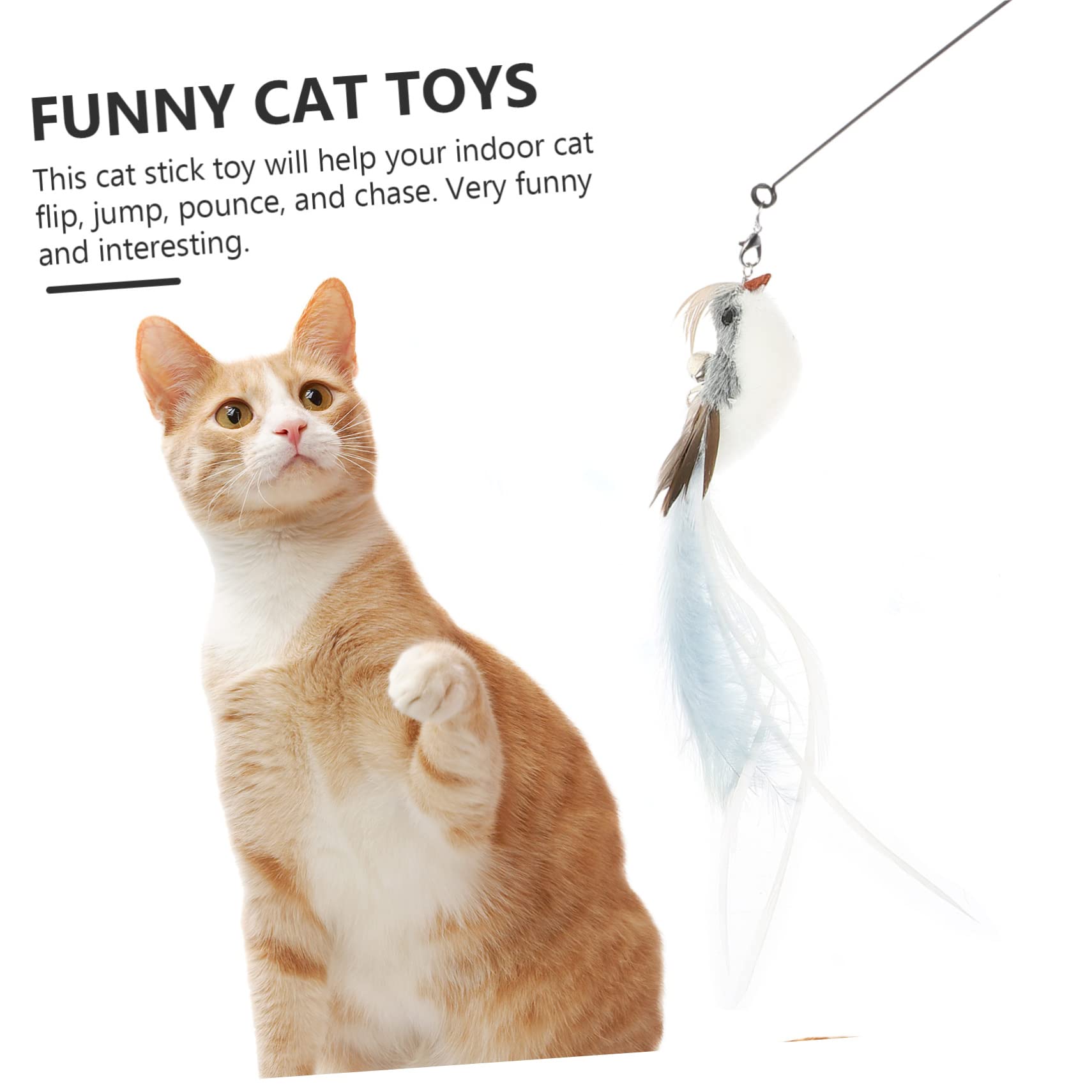 Yardwe 5sätze Interaktives Katzenspielzeug Ersatzköpfe Für Katzenangel Mit Bunten Federn Langlebig Und Für Indoor-Katzen Fördert Spiel Und Bewegung Perfektes Für