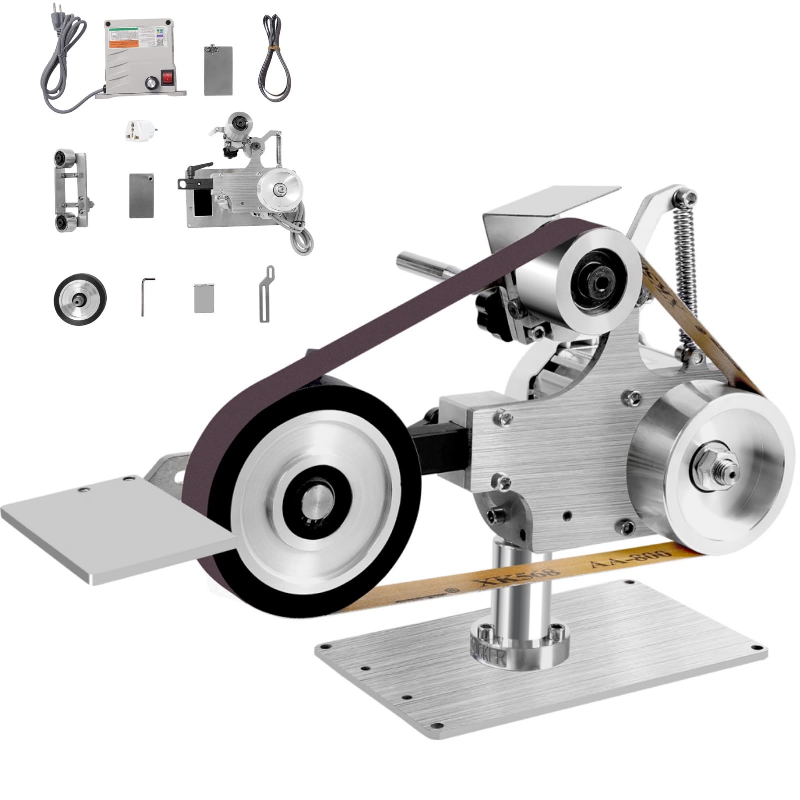 Levigatrice a nastro, 0,55 KW, levigatrice a nastro, 220 V, smerigliatrice a nastro, 762 × 25 mm, levigatrice a nastro, nastro multifunzione per legno e metallo