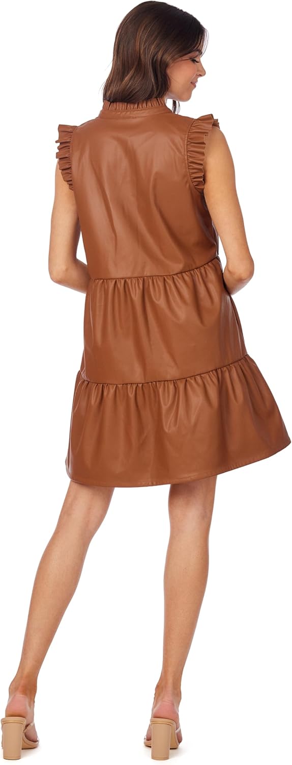Mud Pie Womens Mud Pie Women Tabitha Leather Dress - Image 4