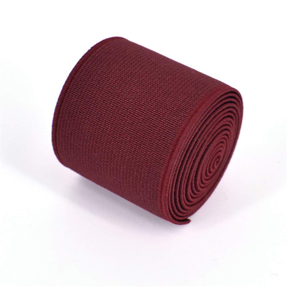 Photo 1 of 1 Roll Flat Elastic Cord 1.5-Inch Wide by 3-Yard Double-Side Twill Elastic Band(#13 Wine Red)
