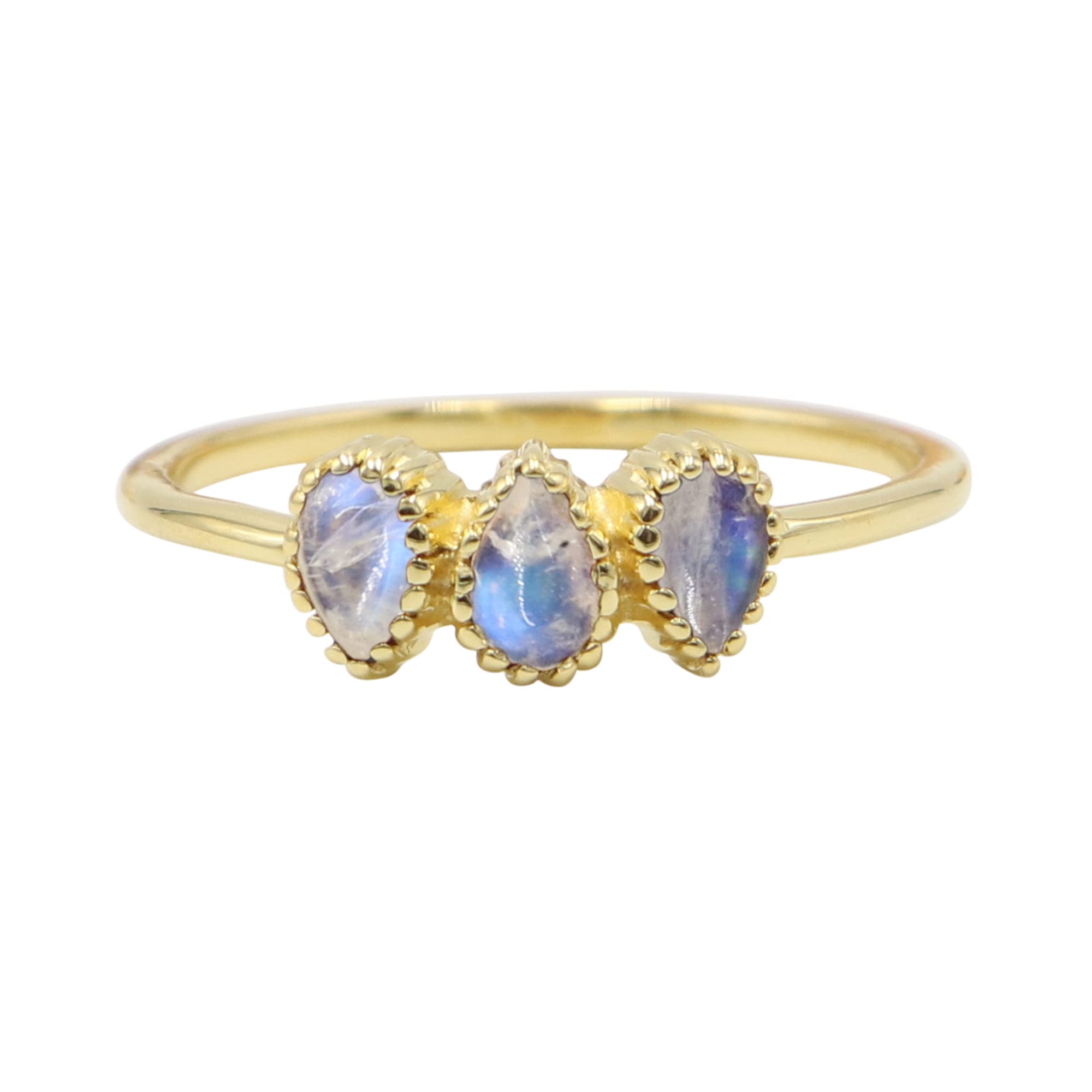 Bague faite à la main en pierre de lune bleue un lien éternel - 8