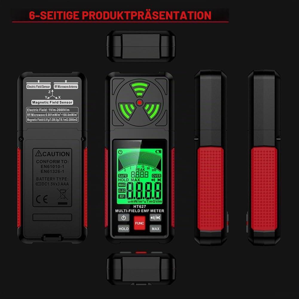 HT627 RadiationDetector Multi-Field EMF Meter Elektromagnetische Strahlung-Detektor