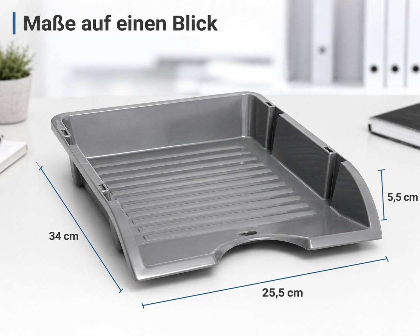 HRB Büroablage A4 26er Set, Briefkorb standart Plastik, Grau