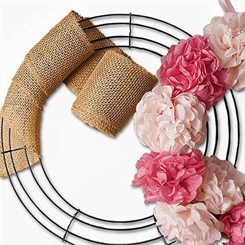 ASSR Metal Wire Wreath Rings,4PCS 14 Round Shaped Metal Floral Garland Frame Metal Wreath Form Ring Black Wire Frame for Home DIY Craft Wedding Christmas New Year Holiday Party Decor