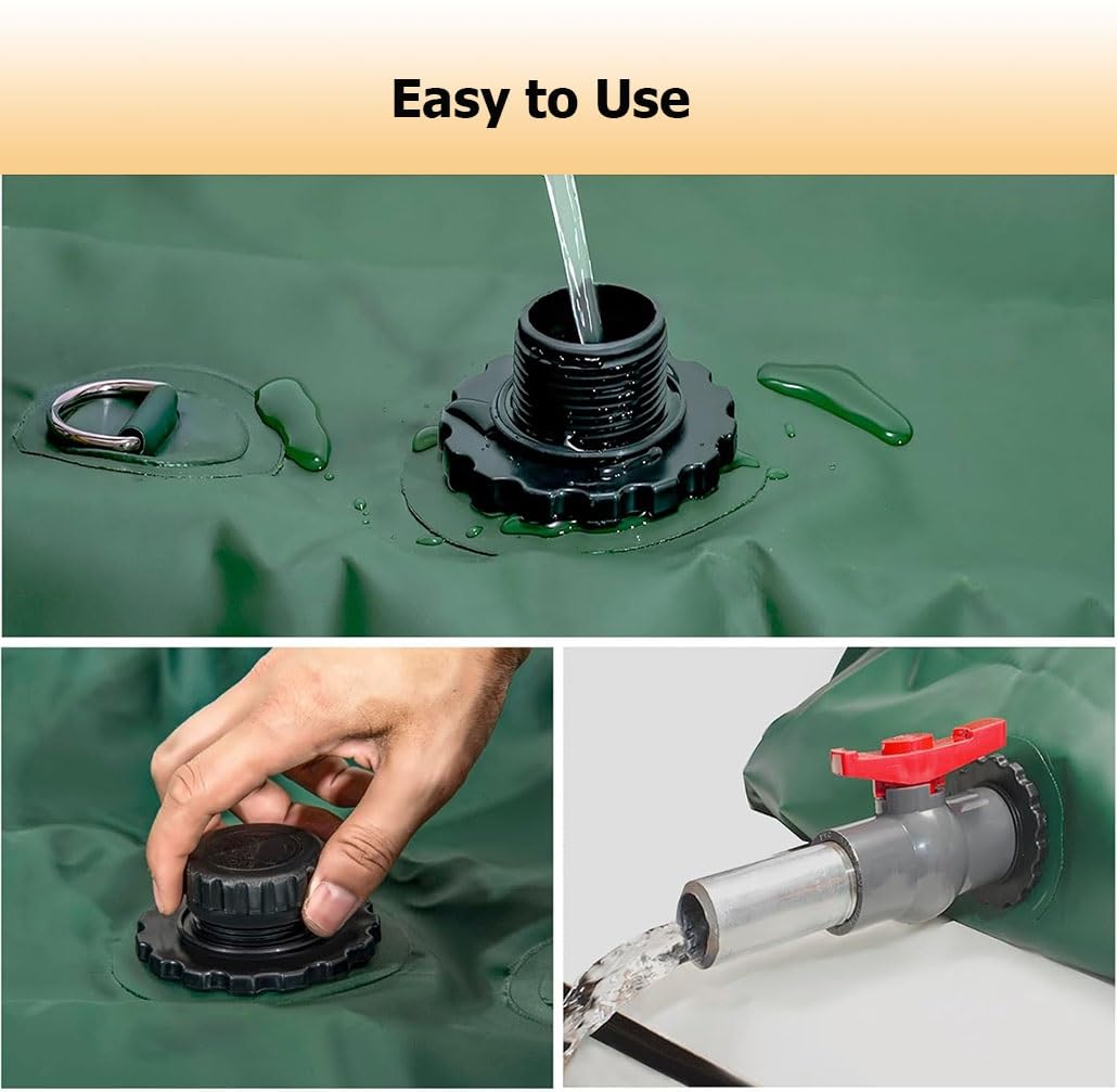 Depósito de agua plegable para recolección de agua de lluvia y riego de plantas