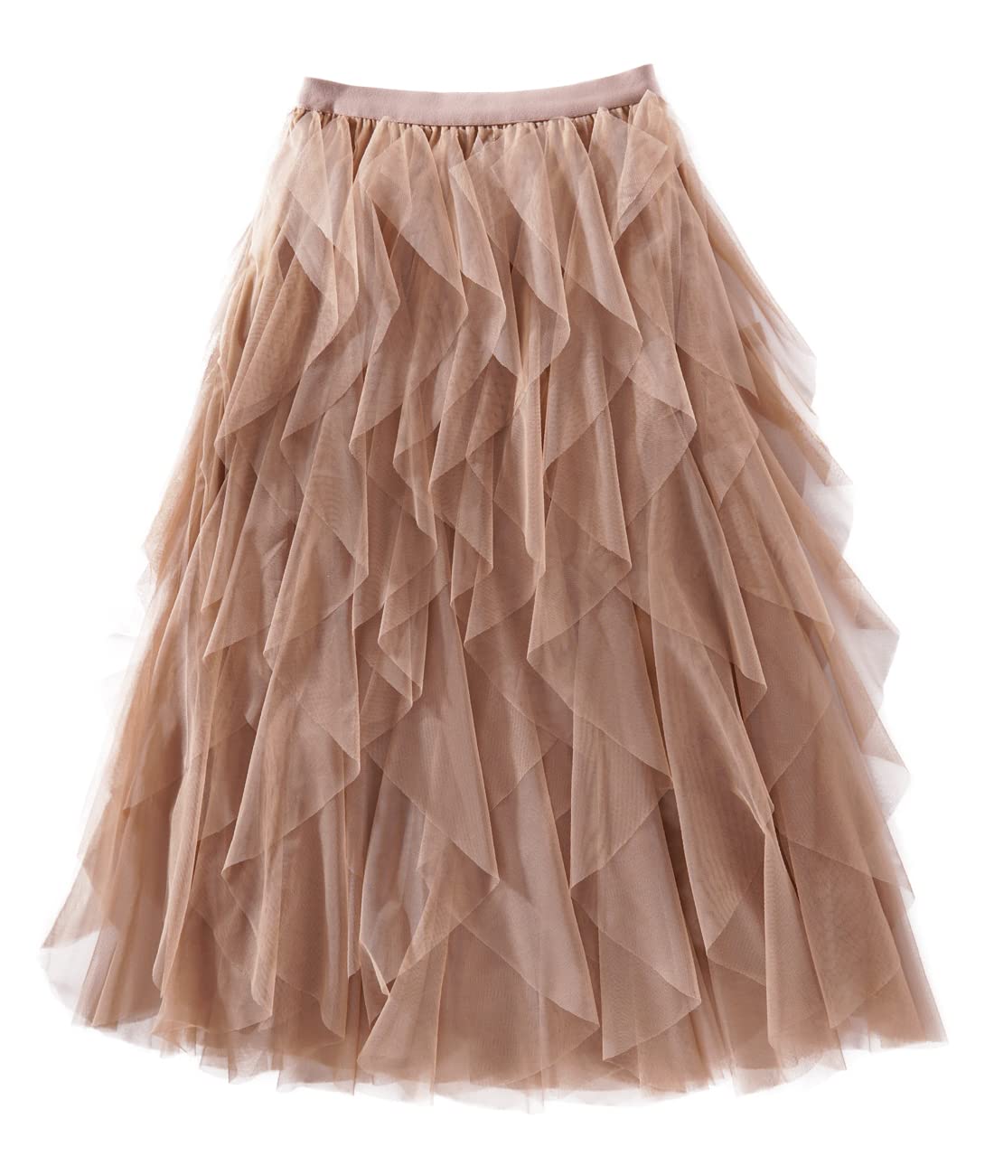 Femiserah Women's Long Rainbow A Line Tulle Tutu Skirts Tiered Skirt Petticoat - Brown - One Size