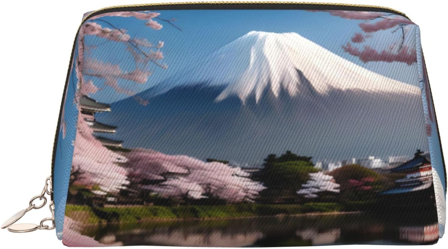 Submarine Reef Fish Patterned Leather Cosmetic Bag – Perfect for Carry-On or Home Organization, Mt. Fuji in Early Spring, One Size Submarine Reef Fish Patterned Leather Cosmetic Bag – Perfect for Carry-On or Home Organization, Mt. Fuji in Early Spring, One Size