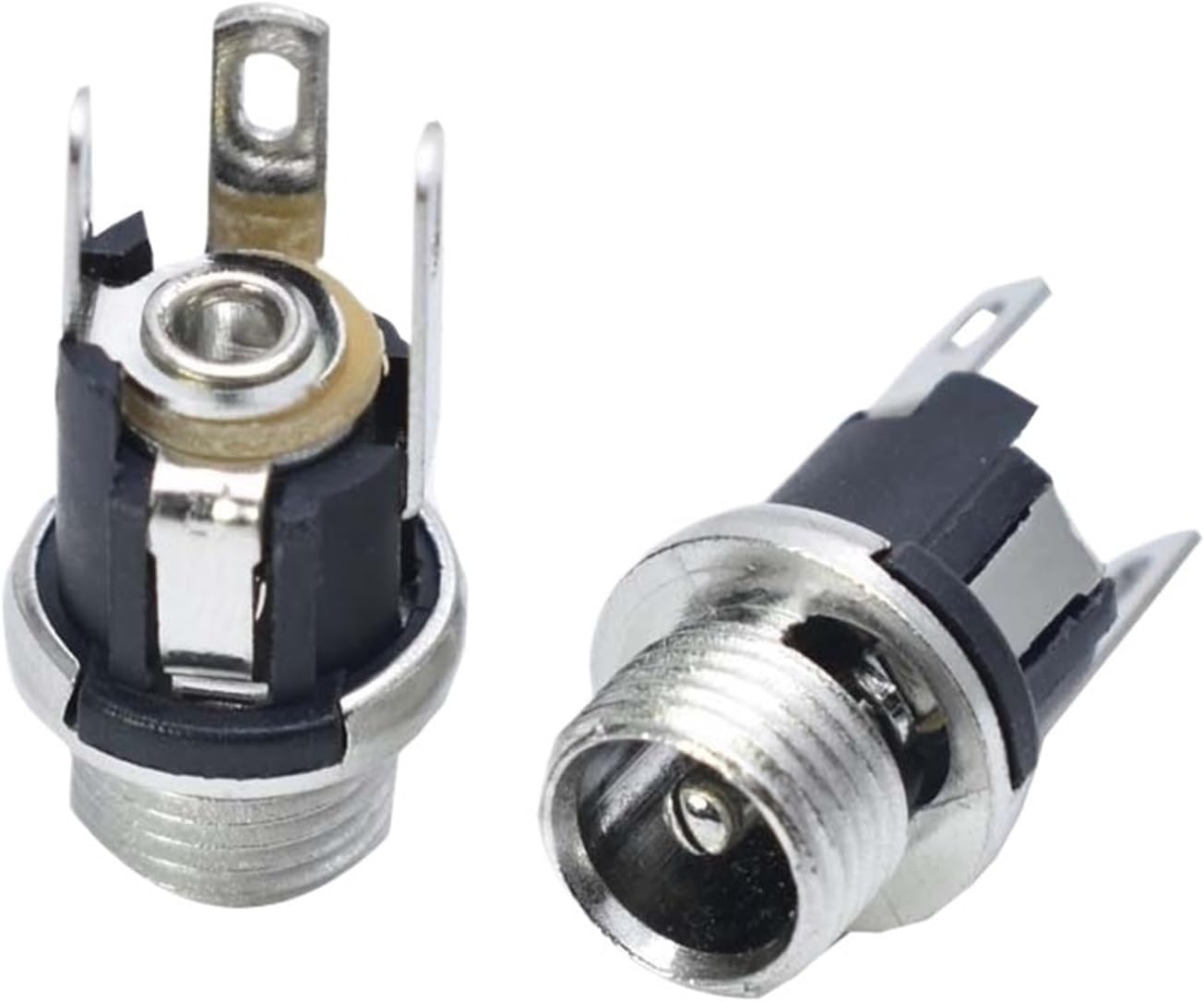 2PCS DC025M 5.5 * 2.1/2.5mm DC Socket with Nut 5.5x2.1/5.5x2.5 mm DC Power Jack Socket Female Panel Mount Connector(5.5x2.1mm)
