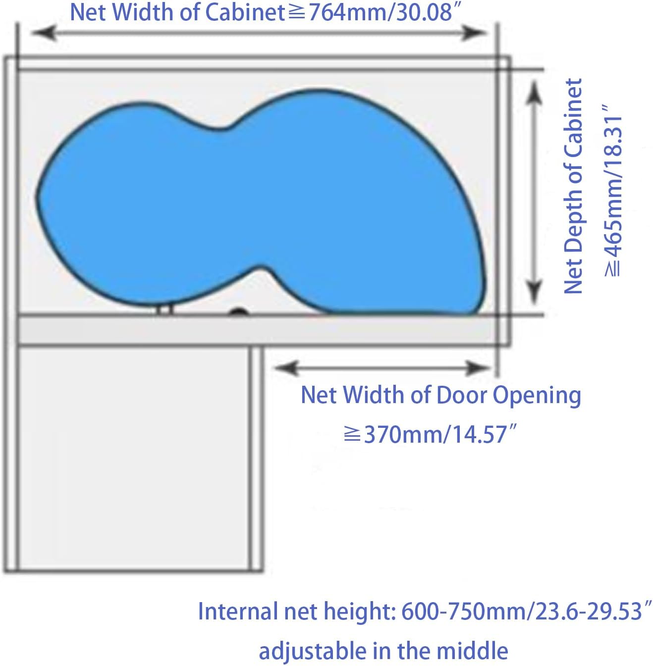 Swing Right Blind Corner Cabinet, Blind Corner Cabinet for Cupboard 30'', 2-Tier Slide Out Magic Pull Out Organizer with Soft Close, Adjustable Height, Right Open