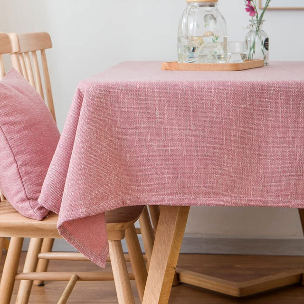 Nappe de mariage rose en coton lin pour une décoration de table de fête