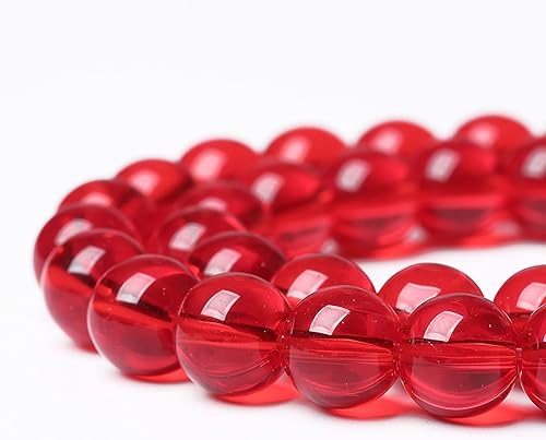 Miniatura 5 de Cuentas de cristal de cristal rojo granate de 0.315in, 45 cuentas de piedra natural para hacer joyas, cuentas de piedra curativa de energía de