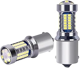 Bsxywa P21w LED Ampoules 1156 Ba15s 12V 24V, 60SMD Super Brillant Blanche 6000K, Pour Auto Voiture RV Camions DRL Feux de Jours, Feu de Recul, Feux de Brouillard arrière. (Lot De 2)