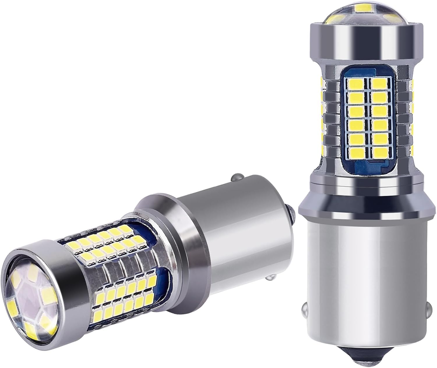 – P21W BA15S 1156 LED Bulbs 12V 24V 6W 6000K For Car LED Backup Reverse Lights, Rear Fog Light, DRL Daytime Running Light, Rv Interior Lights White. 2Pcs