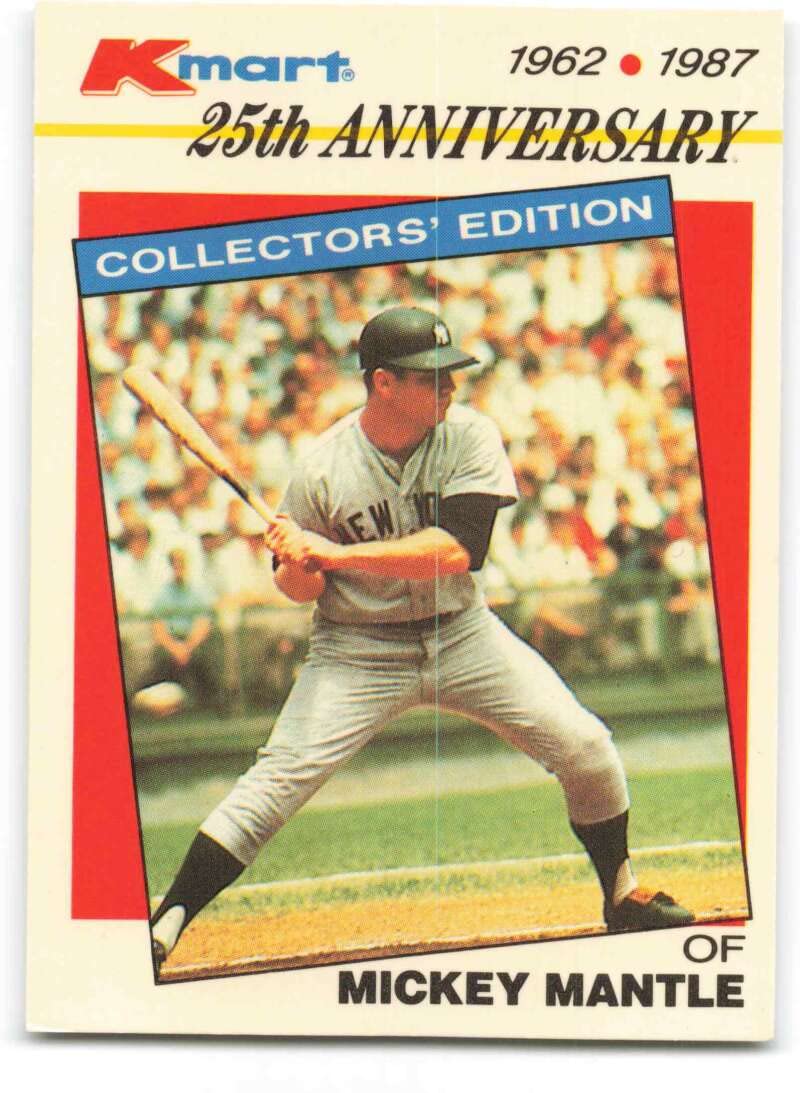 Amazon.com: 1987 Topps K-Mart 25th Anniversary #5 Mickey Mantle NM-MT New  York Yankees Baseball : Collectibles & Fine Art