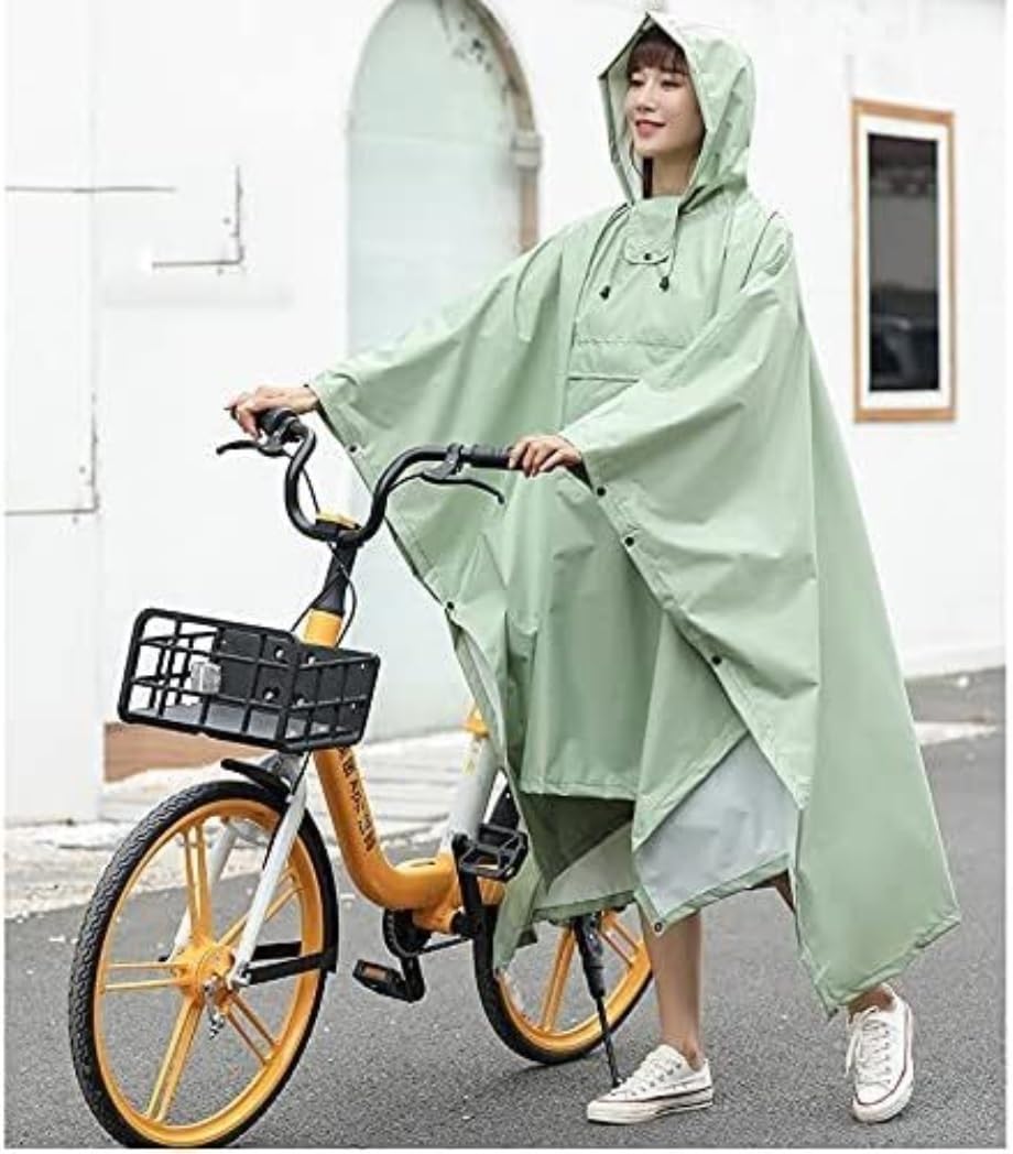 IRYZE Regenponcho Regenjacke Regenmantel Für Männer Und Frauen, Singles, Erhöht Dicker, Fahrrad, Lang, Ganzkörper Regenmantel Regencape (Color : Grün, Size : One size)