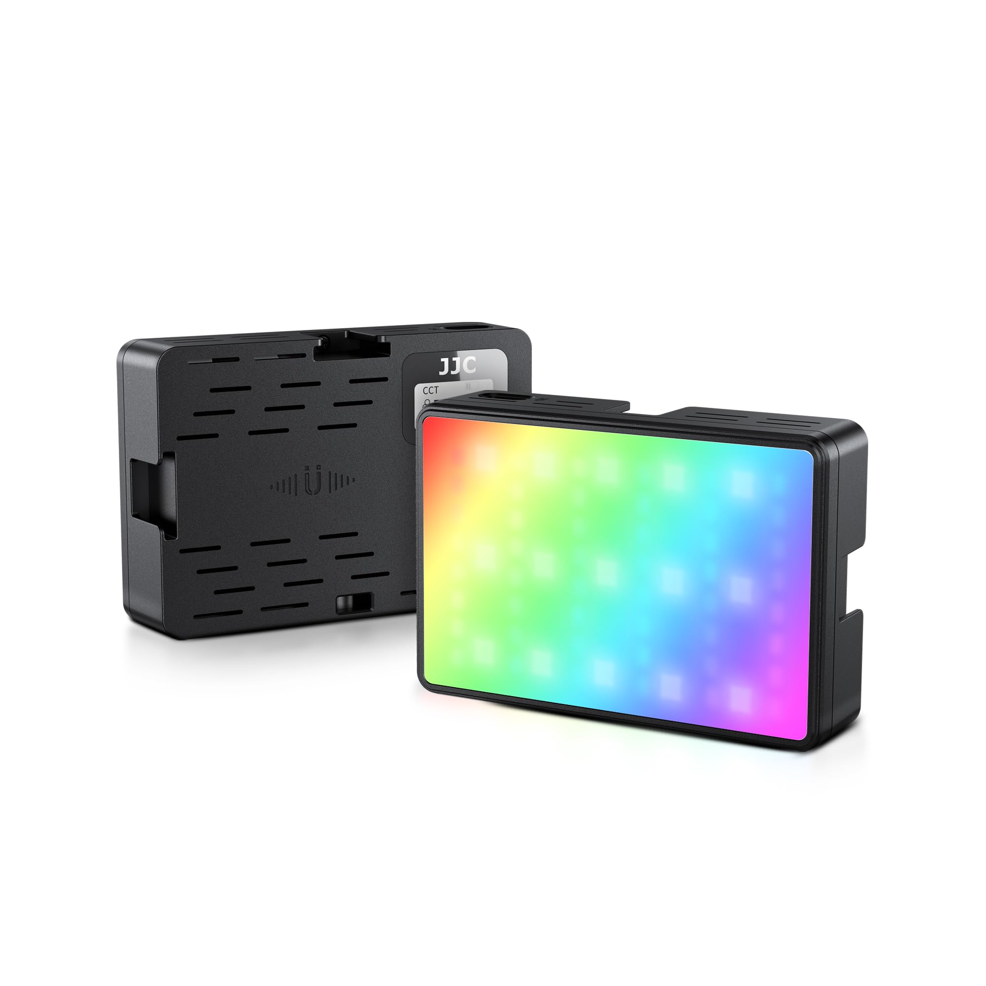JJC Luce Video RGB Magnetica, Pannello LED Portatile per Sony ZV-E10/ZV-1 II/ZV1F/A6400/A6600/A7C/A7SIII, 2500K-8500K Colori Completi 360°, 24 Effetti, Mini Camera Vlogging Luce 2600mAh Ricaricabile