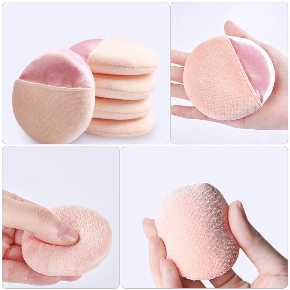 FRCOLOR 60pezzi Spugnetta Fondotinta Morbida e Lavabile Per Applicazione Make up Puff Per Polvere Con Sensazione Delicata e Skin-friendly Per Donne
