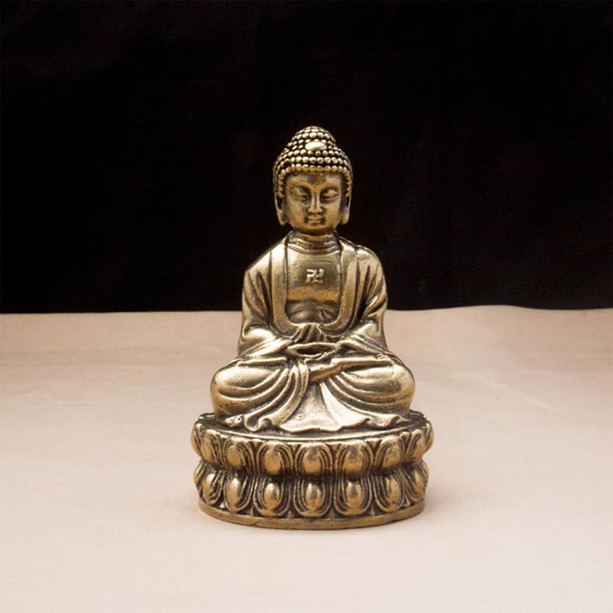 銅仏像 釈迦像 茶卓 坐仏 装飾品 工芸品 美術品 置物 銅 細工 釈迦如来仏仏像 事務デスクトップ机 茶室 茶寵 置物