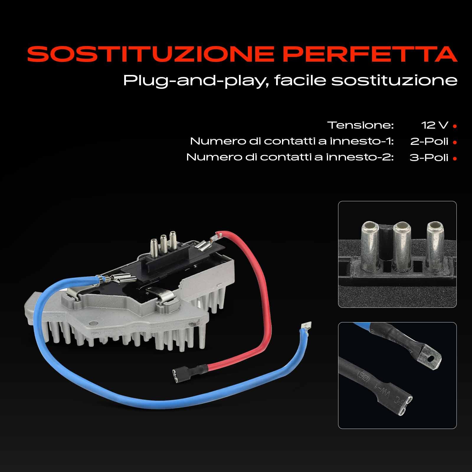 Frankberg Resistenza riscaldante Regolatore del ventilatore Compatibile con Classe C W202 Classe E T-Model S210 Classe C T-Model S202 SLK R170 Classe E W210 Replace# 2108206210