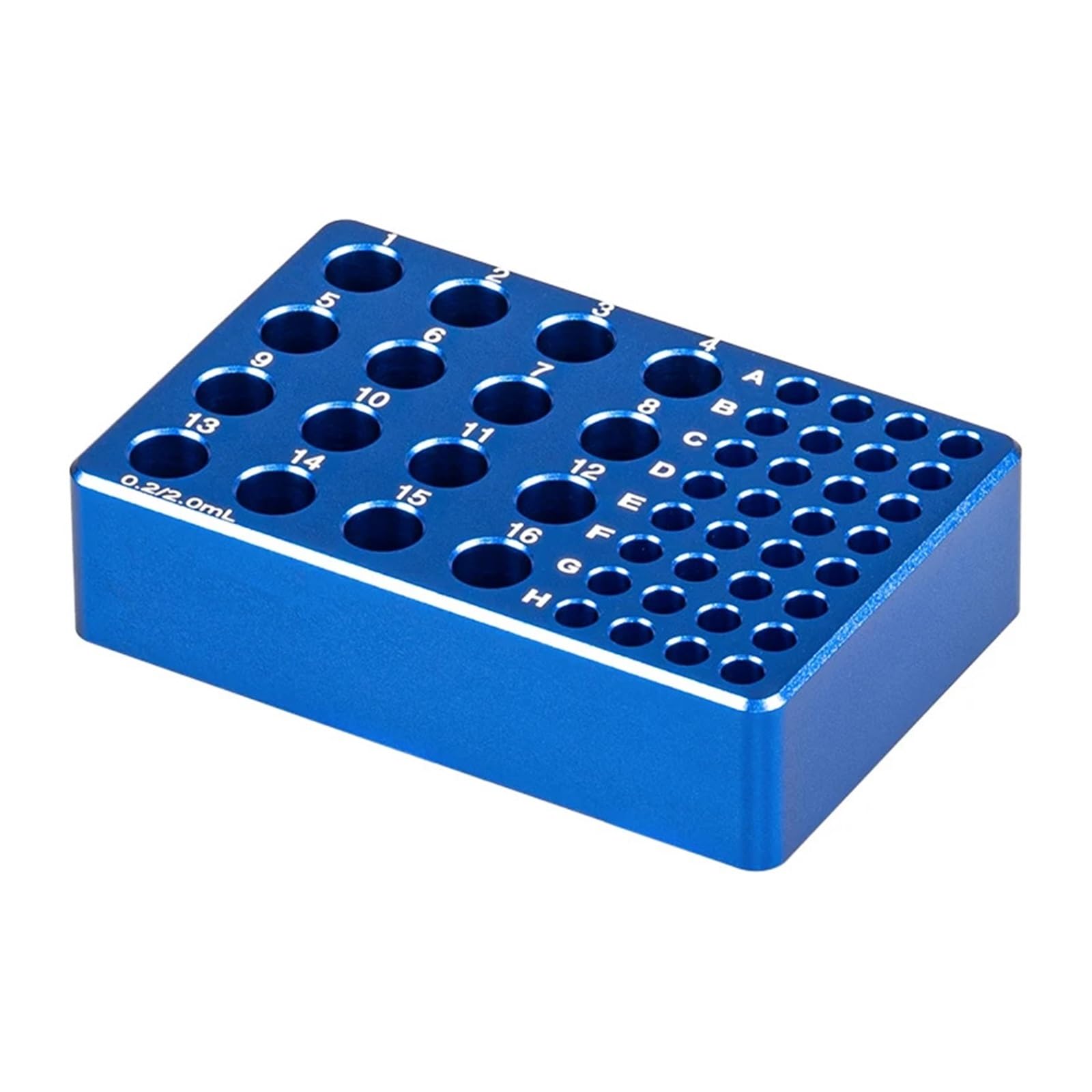 Gradilla Para Tubos De Centrífuga Caja de hielo de aluminio, bloque de tubo centrífugo, termostato de baja temperatura, módulo de congelación multiusos preenfriado, 0,2, 1,5, 5ml | 48Holes-Blue