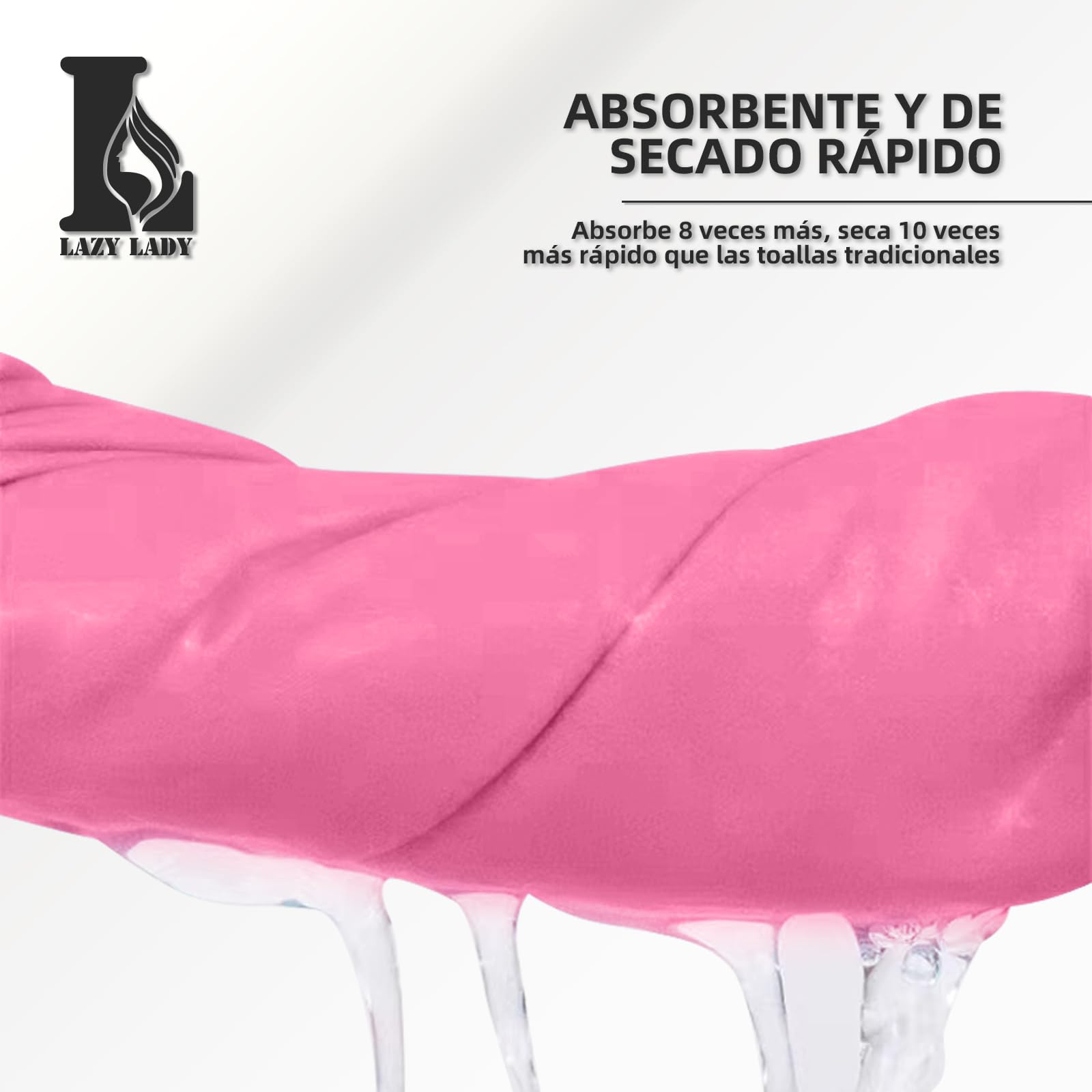 LAZY LADY Toalla Microfibra de Gimnasio para Hombres y Mujeres - 5 Colores, 6 Tamaños, Secado Rápido para Deporte y Gym (Rosa, 80X40CM)