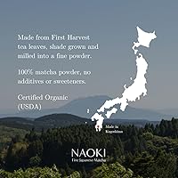 Vista 3 de Naoki Matcha Té Verde Matcha Orgánico Cerimonial Primera Mezcla de Primavera – Autentico Té Verde Matcha Orgánico de Primera Cosecha de Grado