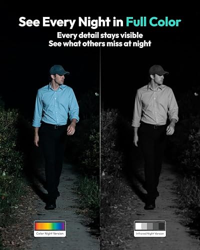 Miniatura 4 de BOTSLAB Cámaras de seguridad inalámbricas para exteriores, kit de 2 cámaras, visión nocturna a color 4K, cámaras solares para seguridad en el hogar