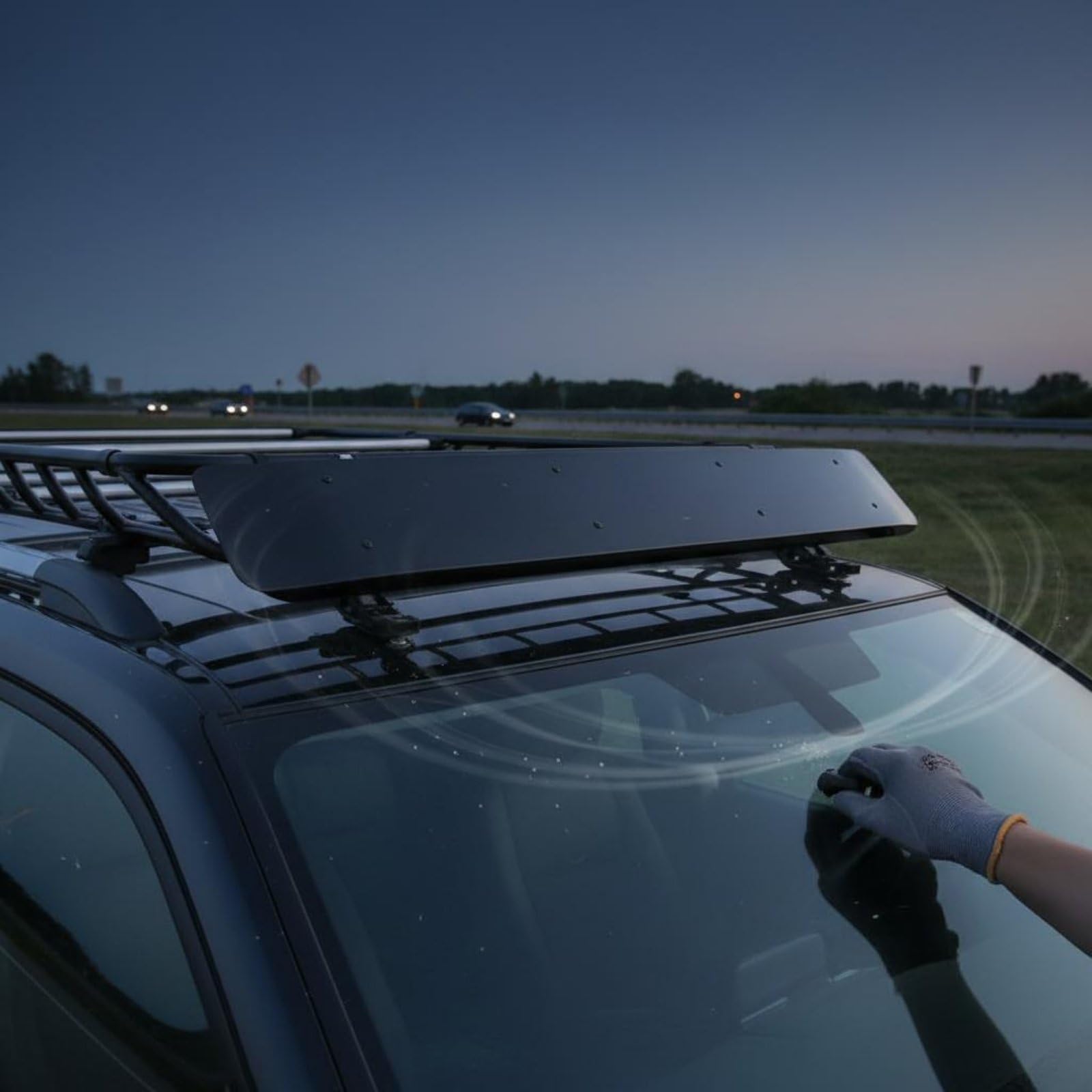 Deflector de Techo para Auto Alerón Automovilístico Montaje Sencillo Protector de Viento Reducción de Turbulencia Compatible con Portaequipajes Adecuado para Carretera Ciudad, 96 Cm