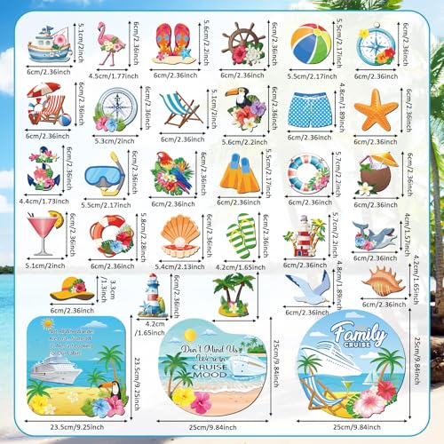 Magnetos decorativos de 32 piezas para puerta temática de crucero miniatura 2