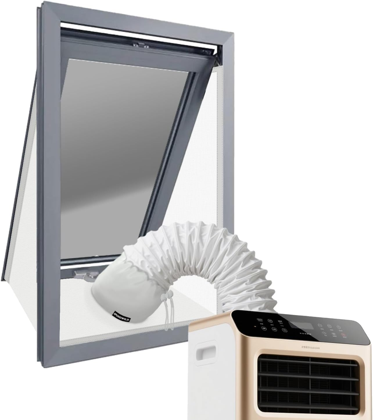 Air Conditioner Window Seal & AC Vent Kit, Fits Window Air Conditioner/Dryer, Waterproof, Easy to Install for Push Out/Sliding Windows (White, 300CM (118"))