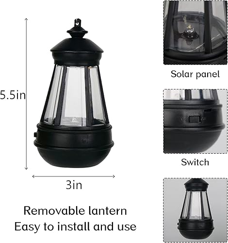 Miniatura 2 de Linternas solares al aire libre, lámparas colgantes lámpara colgante de reemplazo de estatua al aire libre