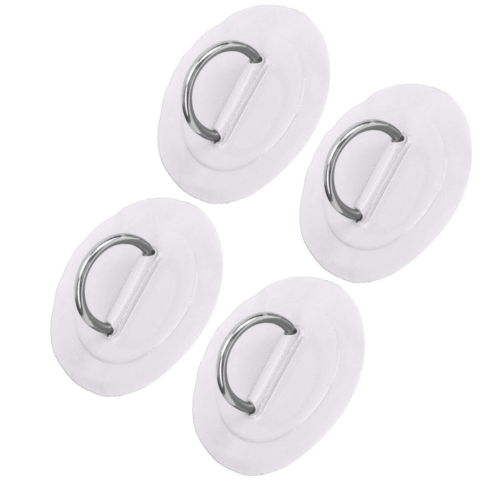 Inflatable Boat D‑Ring Buckle, Inflatable Boat D‑Ring Pad Durable Sturdy for Surfer for PVC Inflatable Boat Raft, Dinghy, Kayak, Canoe, Surfboard(White patch)