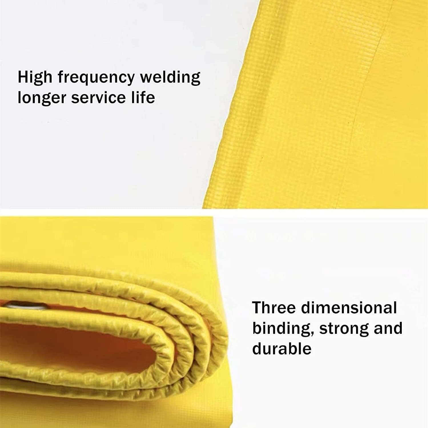 CLassiC Eco Friendly Bags Smile 9Ft X 6Ft Tarpaulin 120 GSM Virgin Hdpe Sheet Tirpal Tadpatri Tharpai Thadika Waterproof Yellow Extra Strong, Reinforced Eyelets, Uv Resistant (9X6) — Amazon image 2