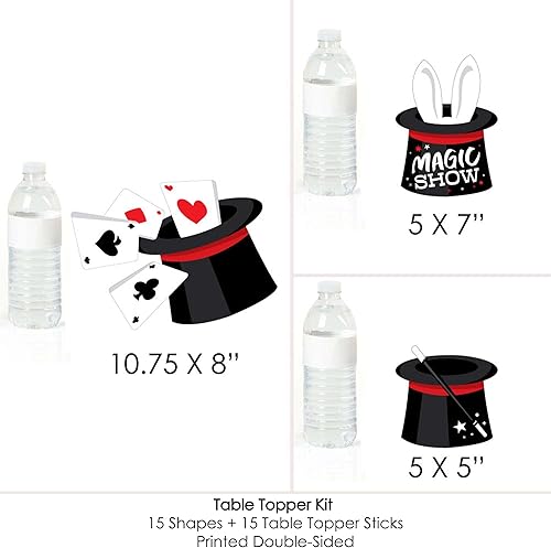 Miniatura 7 de Big Dot of Happiness Ta-Da, Magic Show - Palitos mágicos para centro de mesa de fiesta de cumpleaños, juego de 15