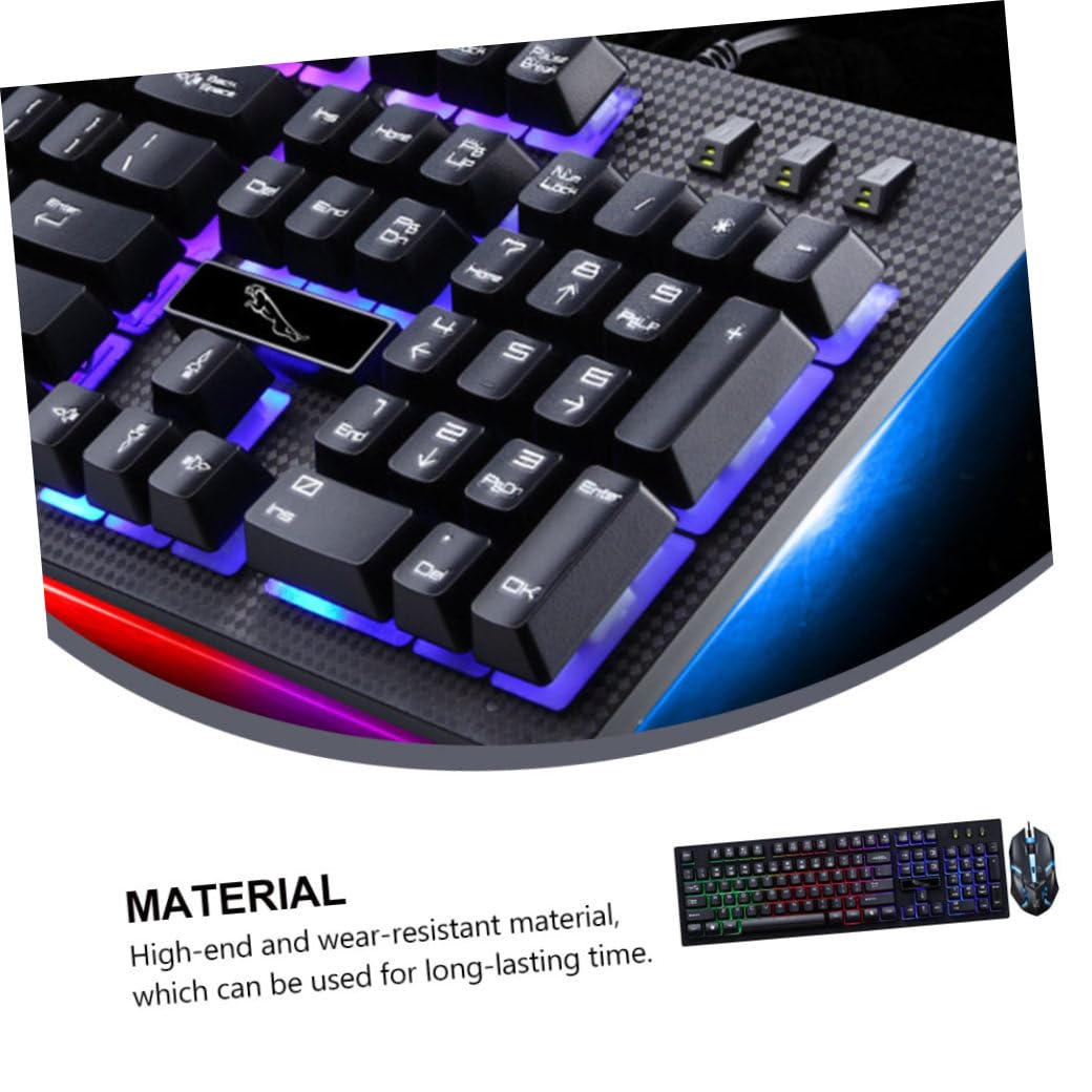 Sewroro Clavier de Jeu Mécanique Filaire USB Souris, 104 Touches Résistantes à l'usure, Design Anti-Conflit, Ensemble pour Gamer à Domicile ou Café