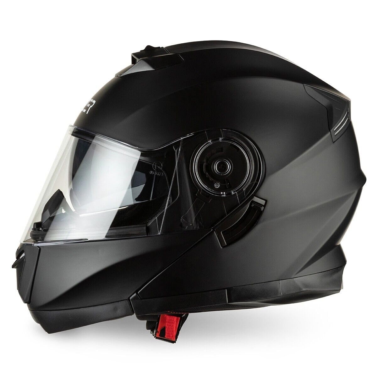CRUIZER Casco Moto Scooter Modulare nero Opaco Doppia Visiera Trasparente Sole