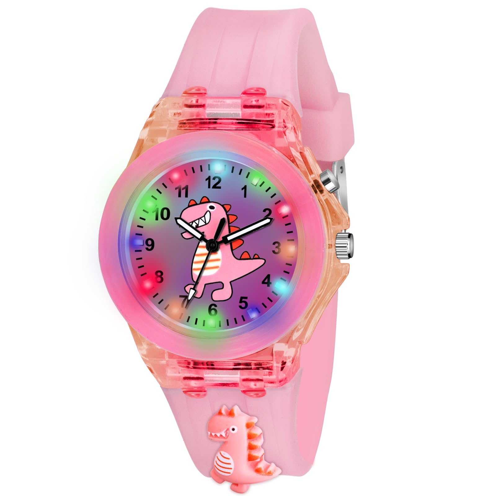 Kids Analog Multicolour Glowing Disco Night Light Waterproof Watch for Boys & Girls with Silicon Strap- Watch for Gift Girl's and Boy's Wrist Watch Luminous Led Children Watch-image-41
