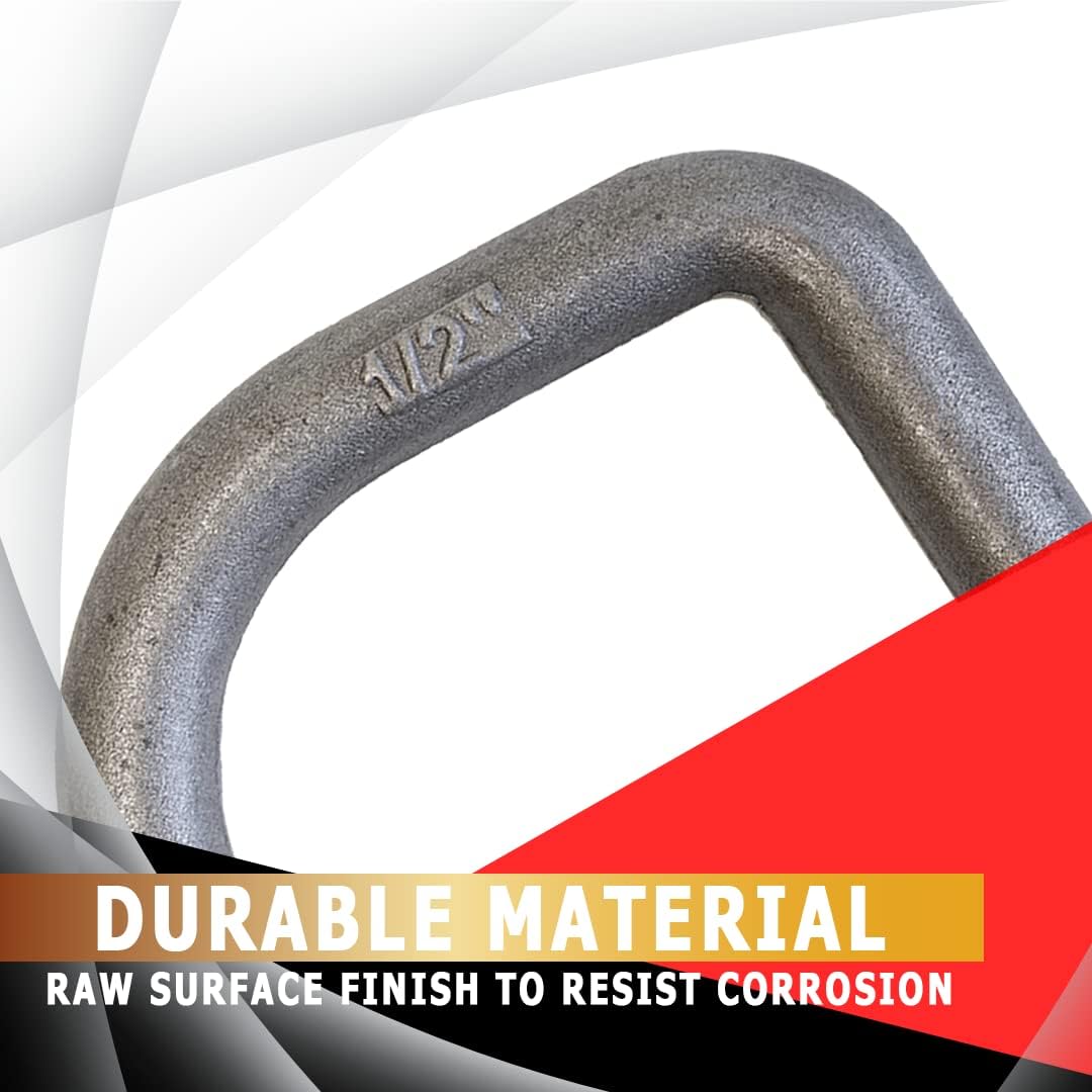 Boxer 24 Pack ½” Weld-On Heavy Duty Forged D Rings 12,000 Pounds, Raw Finish, for Flatbed Trucks, Trailers, Tie-Down Anchor
