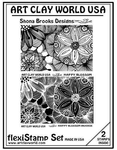 FlexiStamps Texture Sheet Set Shona Brooks Happy Blossom (Including Happy Blossom and Happy Blossom Inverse)- 2 pc.