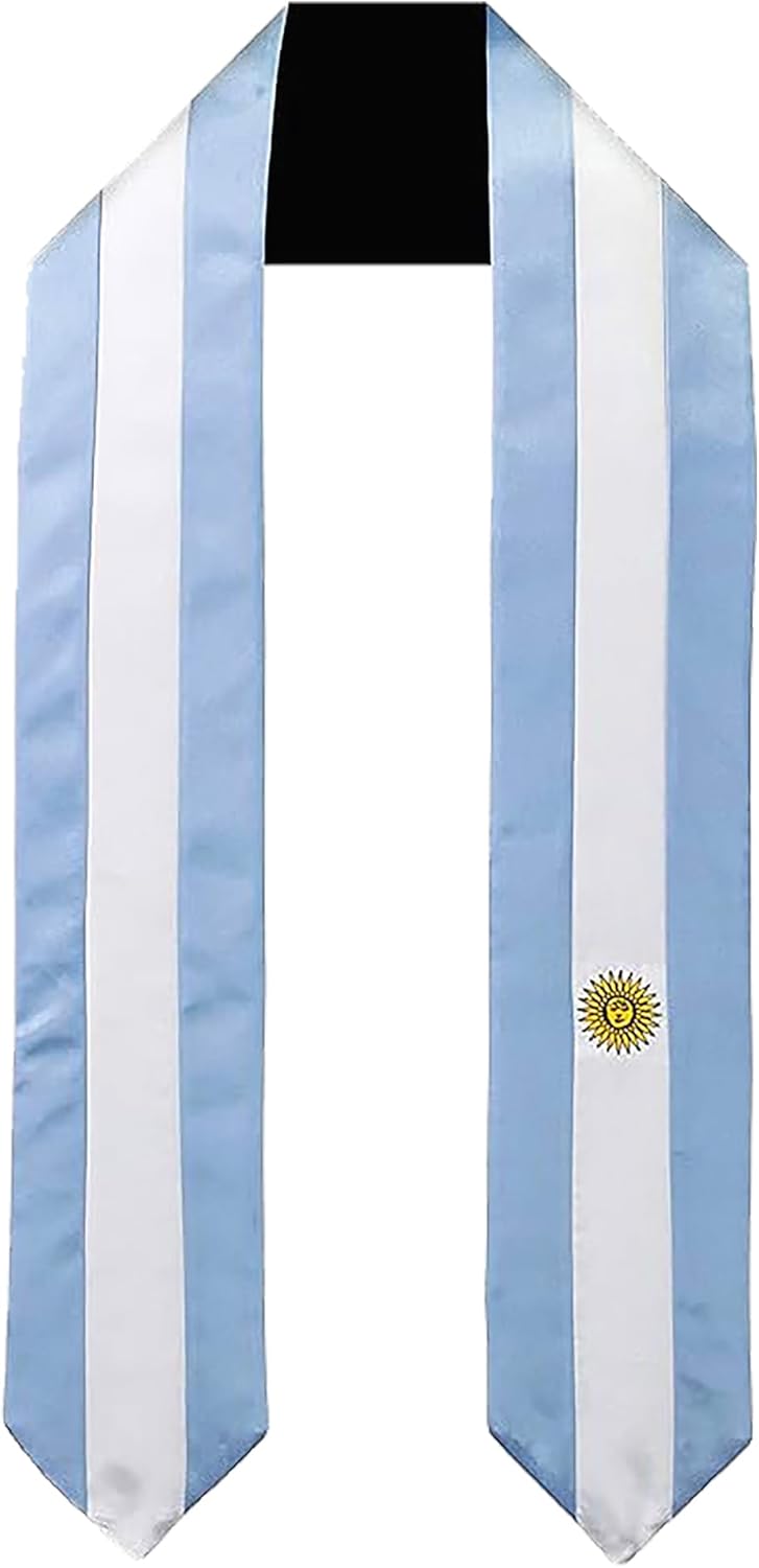 Vision Wear - Argentina Flag Graduation Sash - Graduation Stole - International Flag theme - Embrace Your Heritage - Argentinians Flag - Pride & Honor Sash